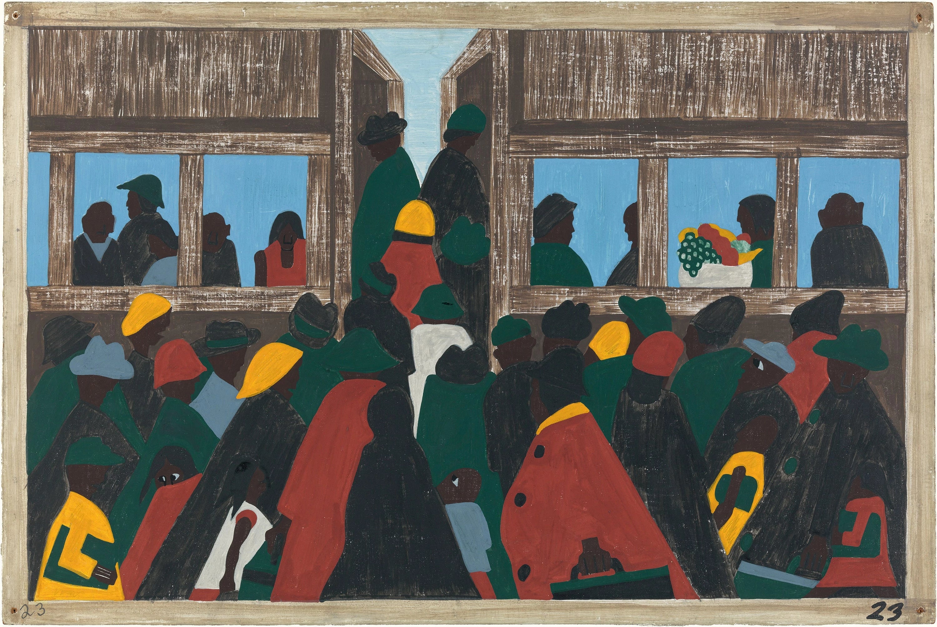 Jacob Lawrence - The Migration Spread (1941) migrants series, 16x12" (A3) Poster Print