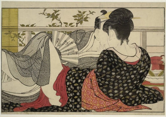Kitagawa Utamaro, Lovers in an upstairs room, from Uta makura ('Poem of the Pillow') 1788, A1 to A5 size print