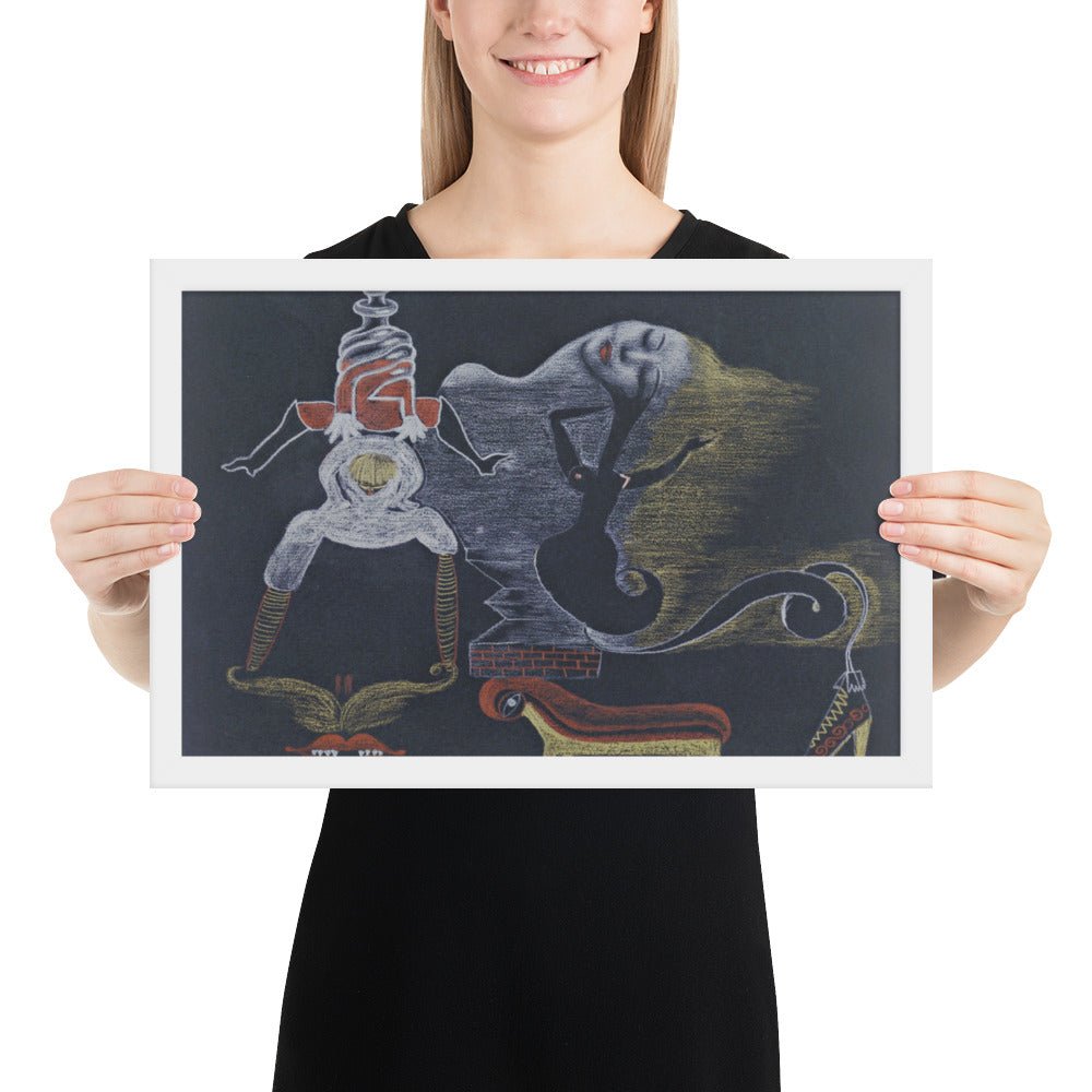 Landscape by Cadavre Exquis with Valentine Hugo, André Breton, Tristan Tzara and Greta Knutson, Framed poster