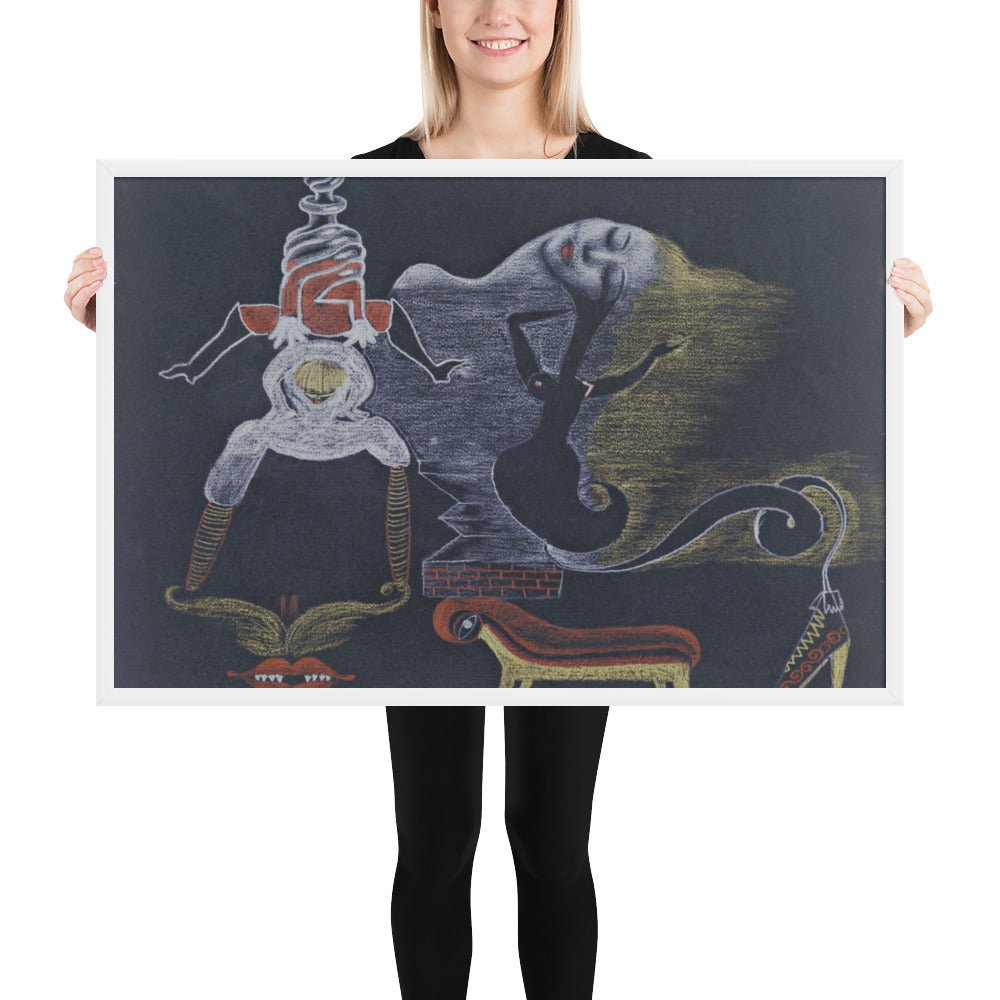 Landscape by Cadavre Exquis with Valentine Hugo, André Breton, Tristan Tzara and Greta Knutson, Framed poster