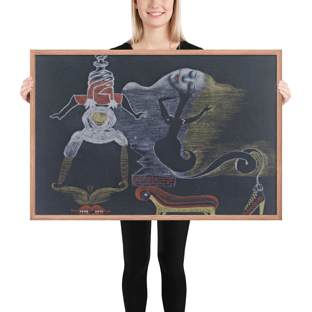 Landscape by Cadavre Exquis with Valentine Hugo, André Breton, Tristan Tzara and Greta Knutson, Framed poster