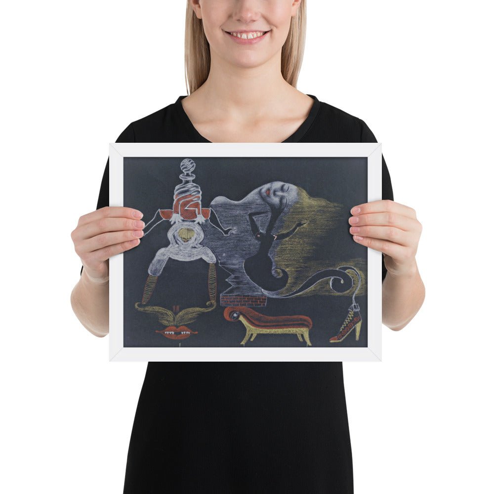 Landscape by Cadavre Exquis with Valentine Hugo, André Breton, Tristan Tzara and Greta Knutson, Framed poster