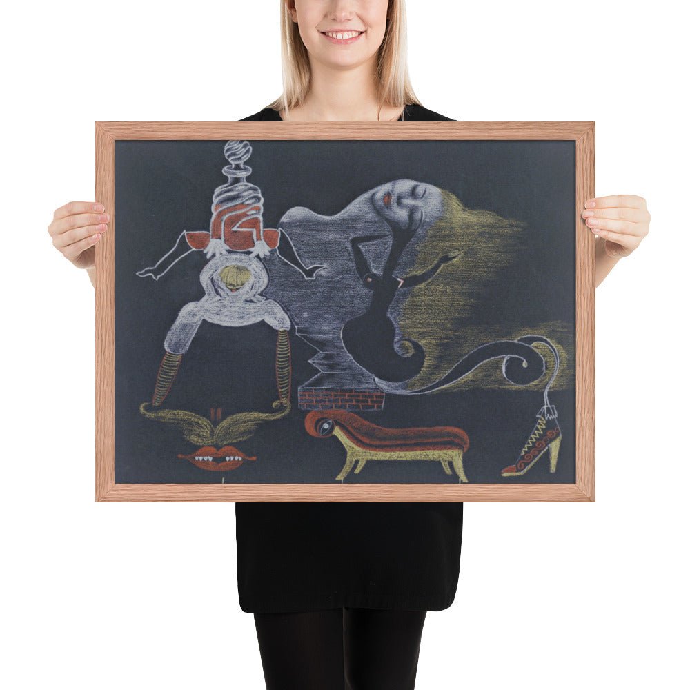 Landscape by Cadavre Exquis with Valentine Hugo, André Breton, Tristan Tzara and Greta Knutson, Framed poster