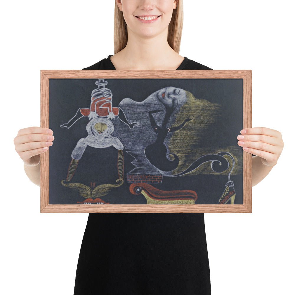 Landscape by Cadavre Exquis with Valentine Hugo, André Breton, Tristan Tzara and Greta Knutson, Framed poster