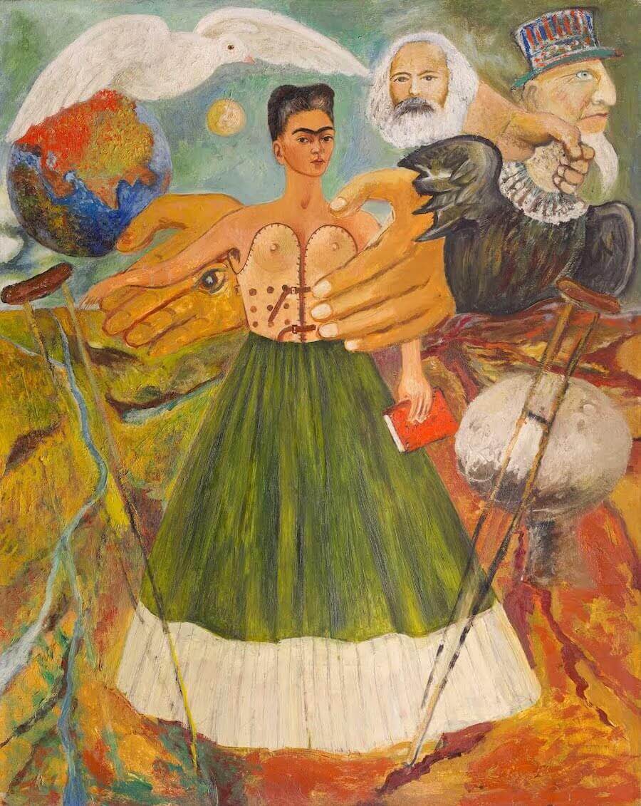 Marxism will give health to the poor, self portrait by Frida Kahlo, vintage art, modern poster print