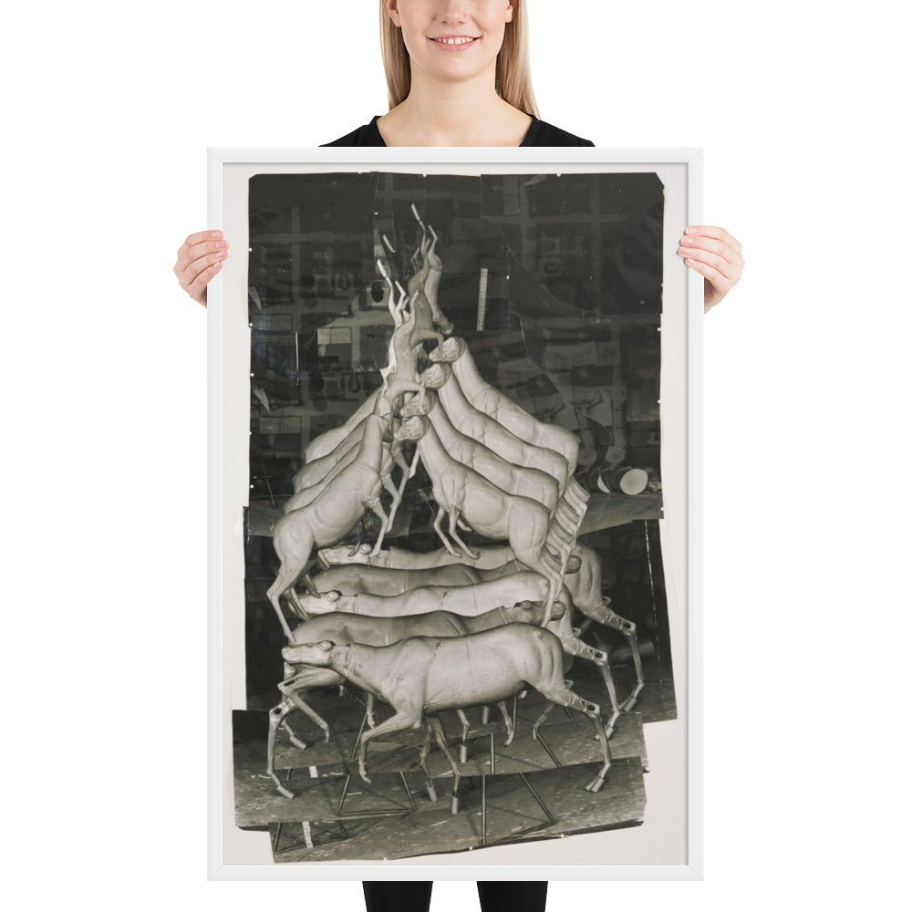 Model for Animal Pyramid II by Bruce Nauman, Framed poster