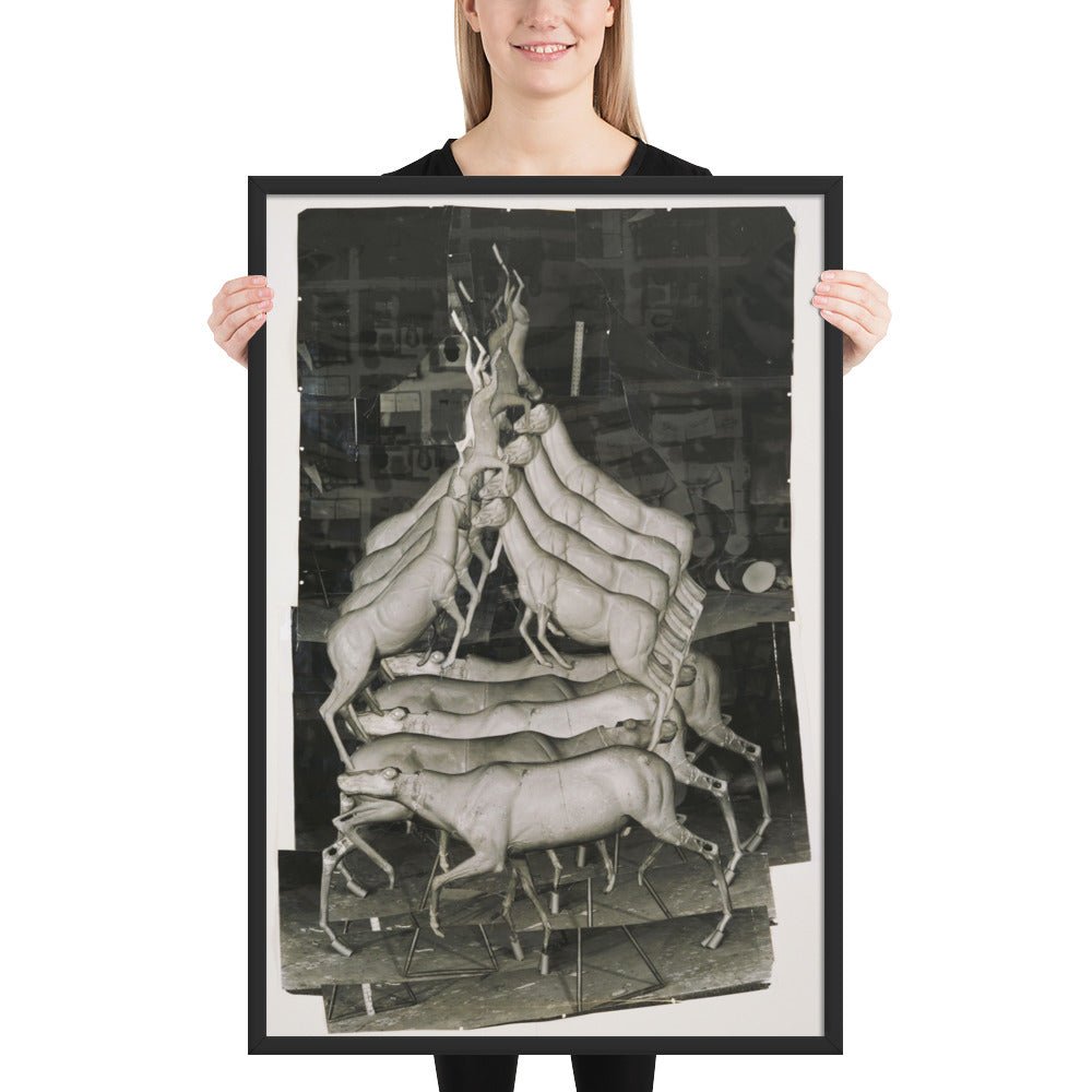 Model for Animal Pyramid II by Bruce Nauman, Framed poster