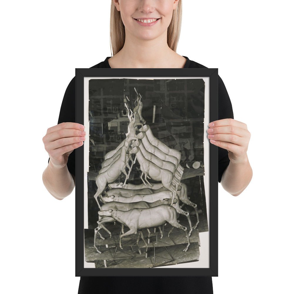 Model for Animal Pyramid II by Bruce Nauman, Framed poster
