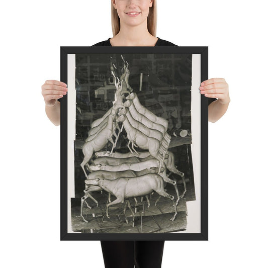 Model for Animal Pyramid II by Bruce Nauman, Framed poster