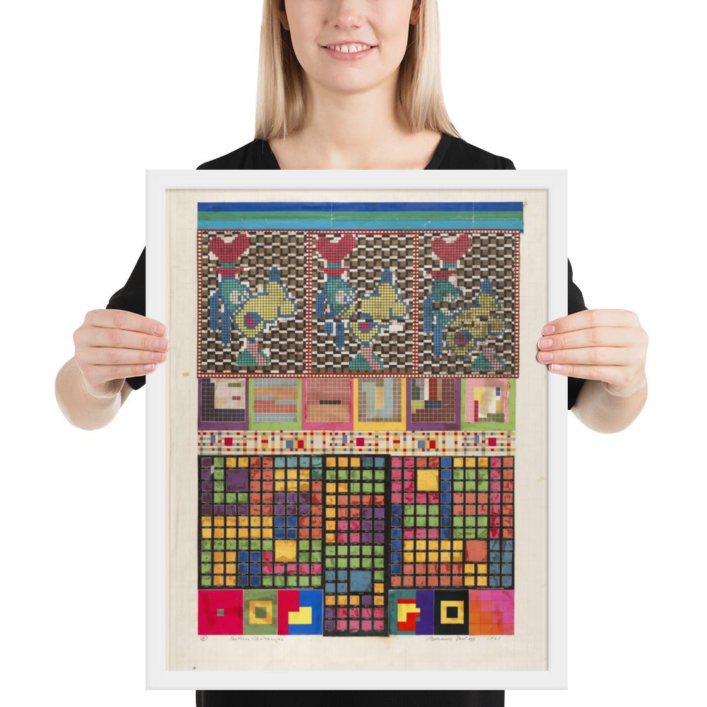 No 4 Protocol-Sentences, collage study for Universal Electronic Vacuum by Eduardo Paolozzi, Framed poster