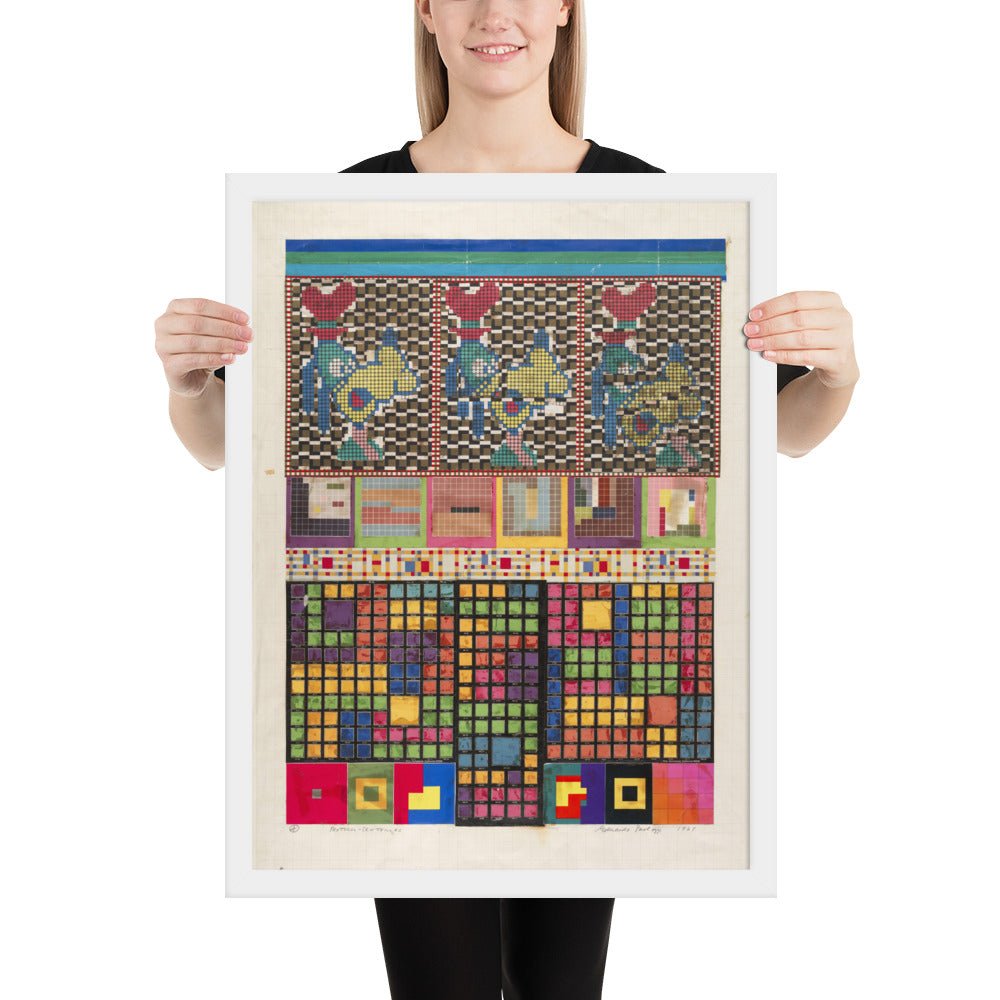 No 4 Protocol-Sentences, collage study for Universal Electronic Vacuum by Eduardo Paolozzi, Framed poster