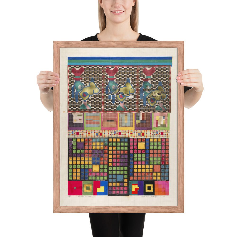 No 4 Protocol-Sentences, collage study for Universal Electronic Vacuum by Eduardo Paolozzi, Framed poster