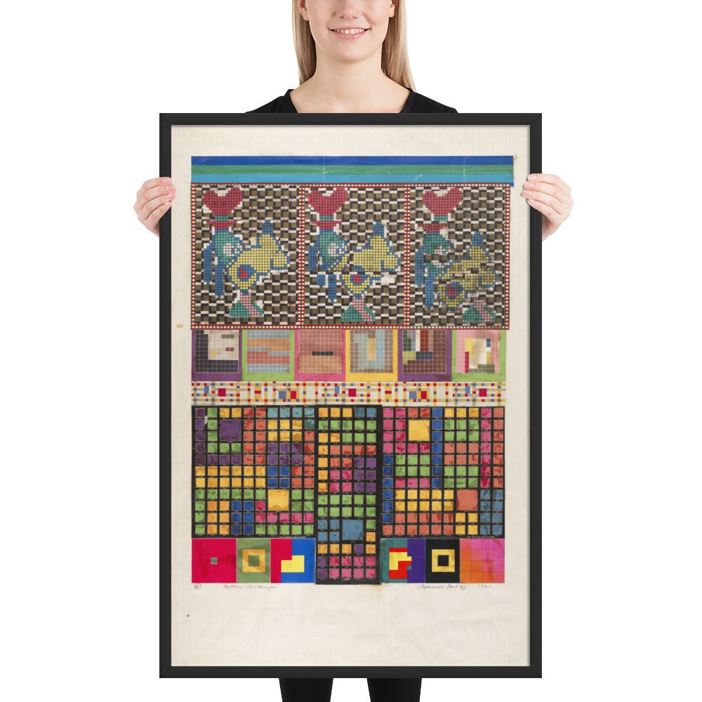 No 4 Protocol-Sentences, collage study for Universal Electronic Vacuum by Eduardo Paolozzi, Framed poster