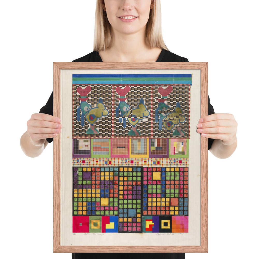 No 4 Protocol-Sentences, collage study for Universal Electronic Vacuum by Eduardo Paolozzi, Framed poster