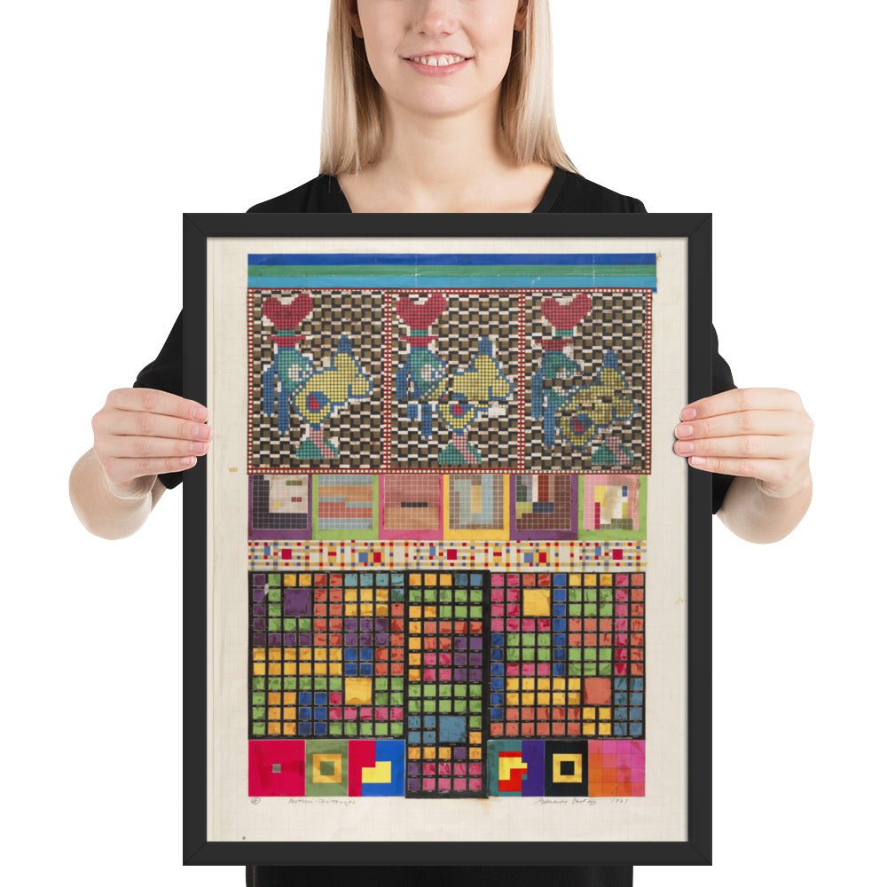 No 4 Protocol-Sentences, collage study for Universal Electronic Vacuum by Eduardo Paolozzi, Framed poster