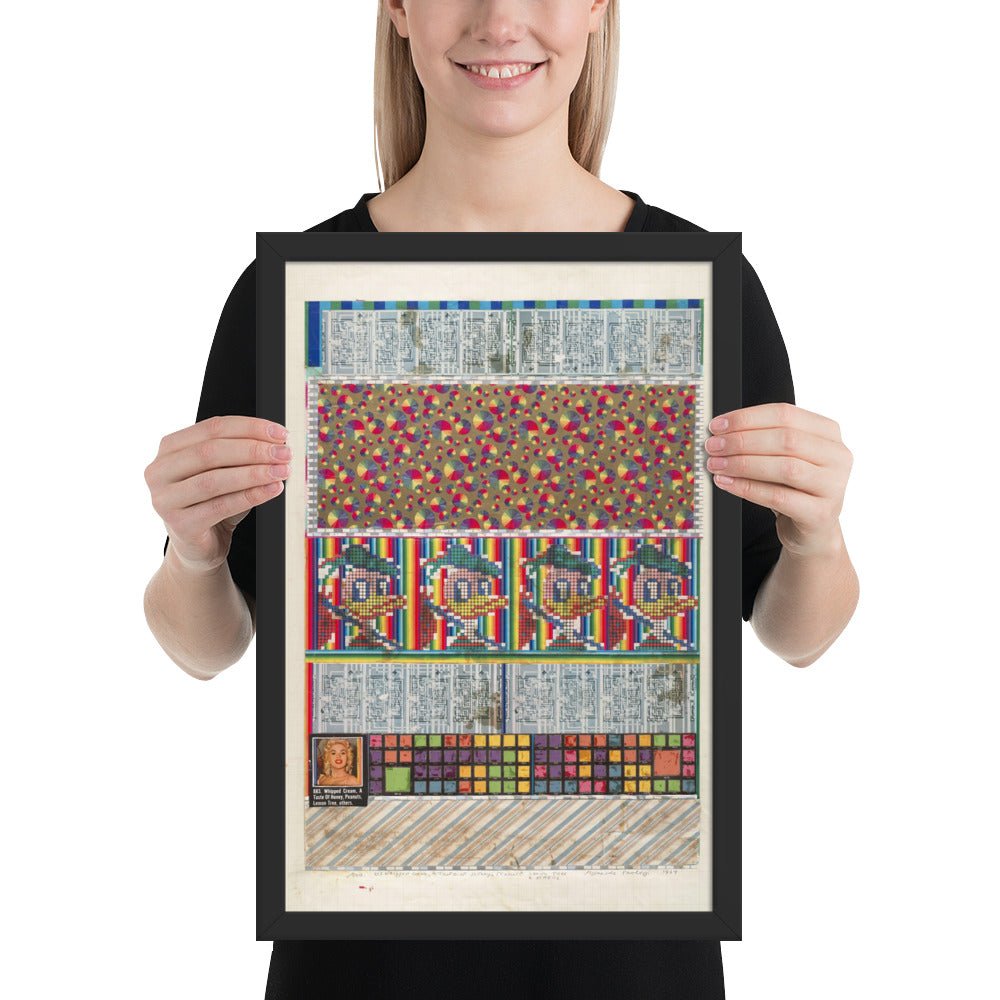 No 9 883 Whipped Cream, A Taste of Honey, Peanuts, Lemon Tree and Others, collage study for Universal Electronic Vacuum by Eduardo Paolozzi, Framed poster