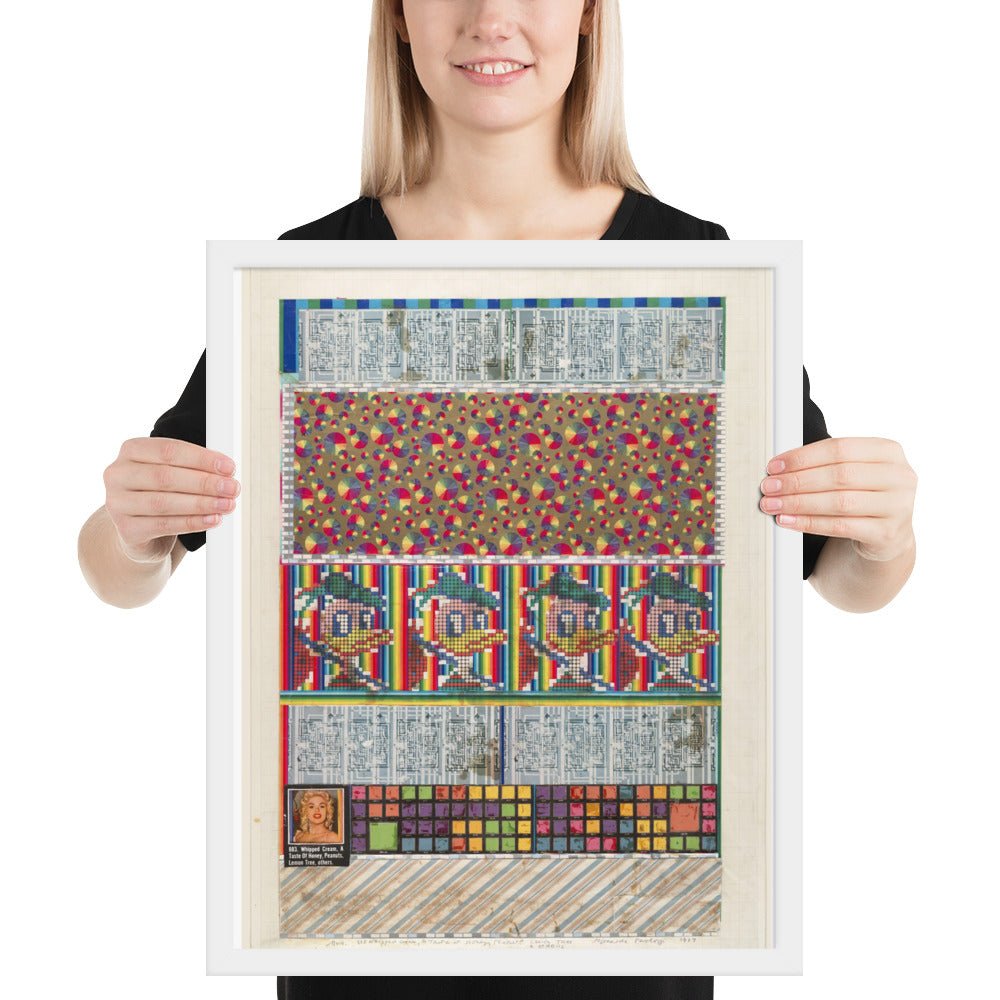 No 9 883 Whipped Cream, A Taste of Honey, Peanuts, Lemon Tree and Others, collage study for Universal Electronic Vacuum by Eduardo Paolozzi, Framed poster