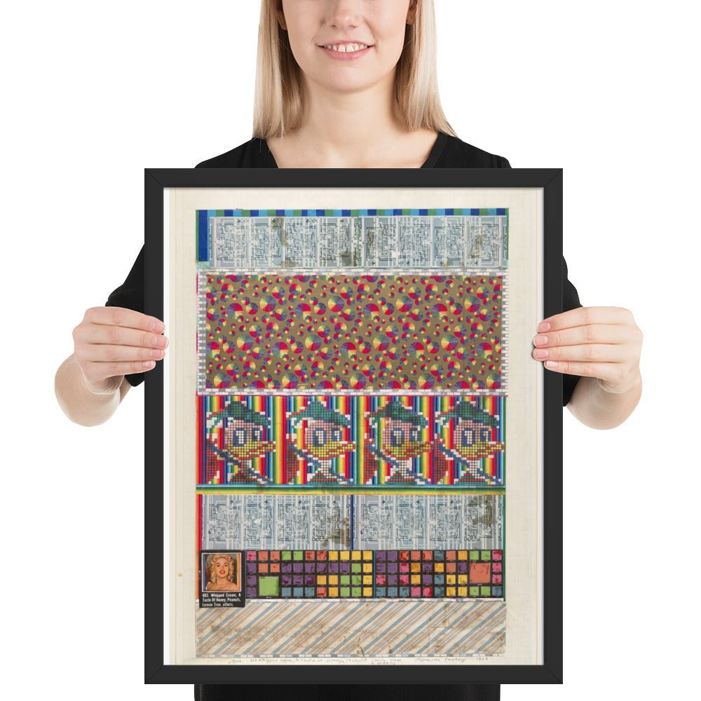 No 9 883 Whipped Cream, A Taste of Honey, Peanuts, Lemon Tree and Others, collage study for Universal Electronic Vacuum by Eduardo Paolozzi, Framed poster