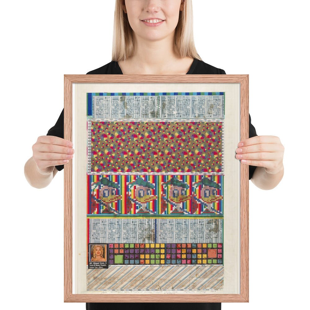 No 9 883 Whipped Cream, A Taste of Honey, Peanuts, Lemon Tree and Others, collage study for Universal Electronic Vacuum by Eduardo Paolozzi, Framed poster