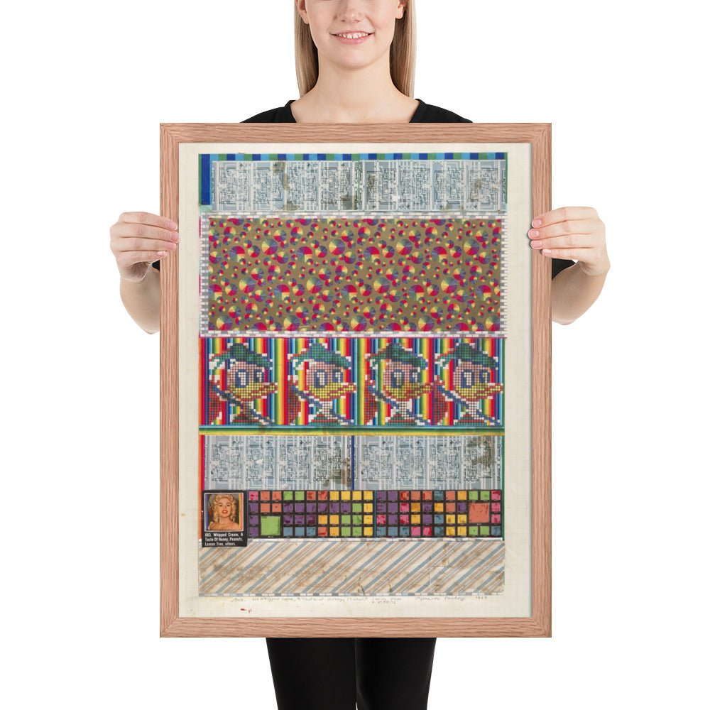 No 9 883 Whipped Cream, A Taste of Honey, Peanuts, Lemon Tree and Others, collage study for Universal Electronic Vacuum by Eduardo Paolozzi, Framed poster