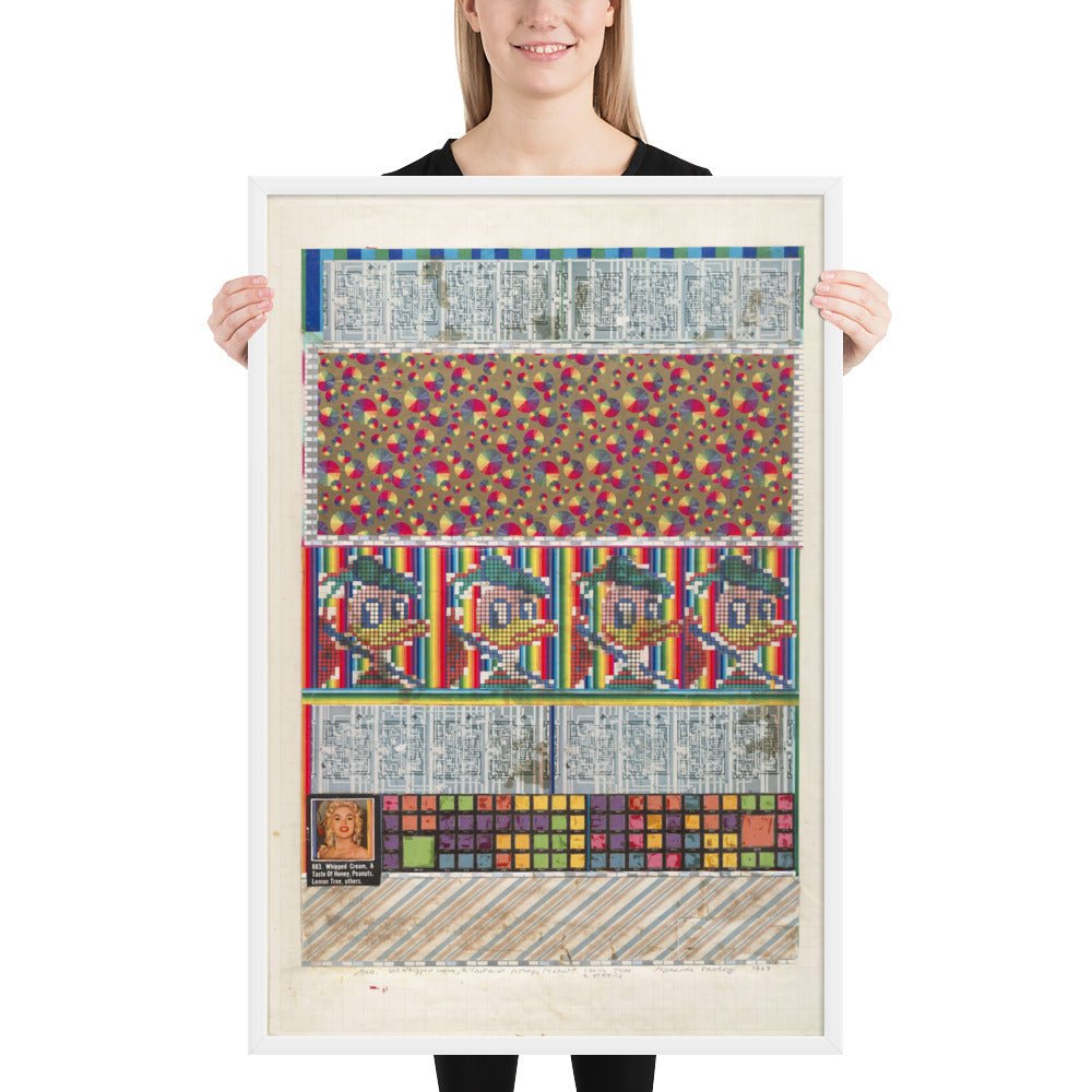 No 9 883 Whipped Cream, A Taste of Honey, Peanuts, Lemon Tree and Others, collage study for Universal Electronic Vacuum by Eduardo Paolozzi, Framed poster
