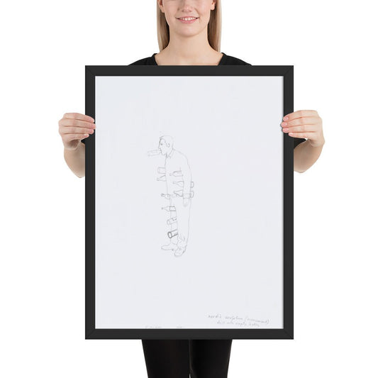 Nordic sculpture do it with empty bottles by Erwin Wurm, Framed poster
