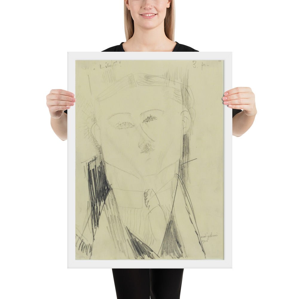Paul Guillaume by Amedeo Modigliani, Framed poster
