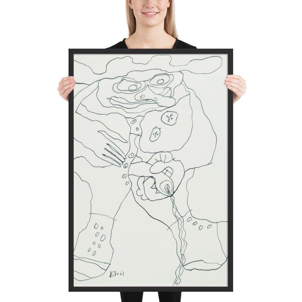 Pisseur à Droite X by Jean Dubuffet, Framed poster