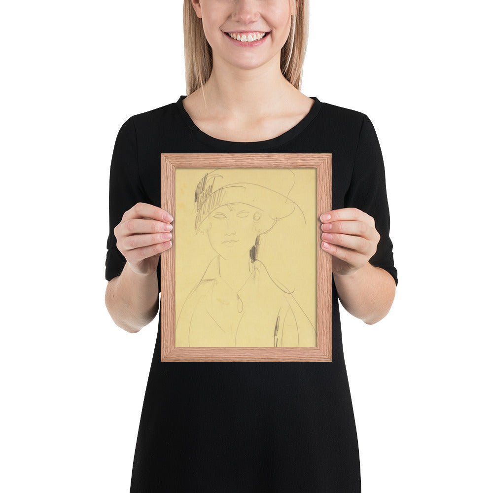 Portrait of a Woman by Amedeo Modigliani, Framed poster