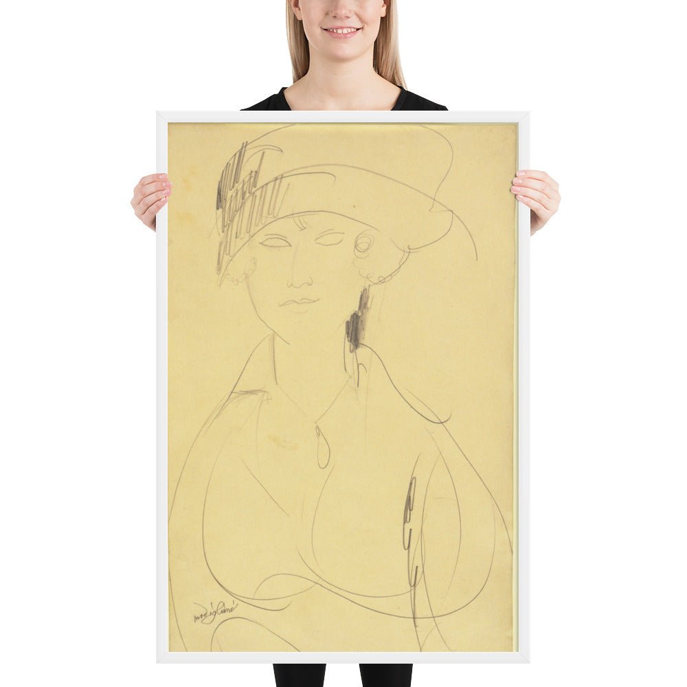 Portrait of a Woman by Amedeo Modigliani, Framed poster