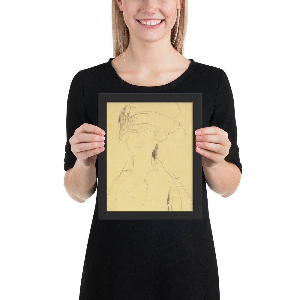 Portrait of a Woman by Amedeo Modigliani, Framed poster