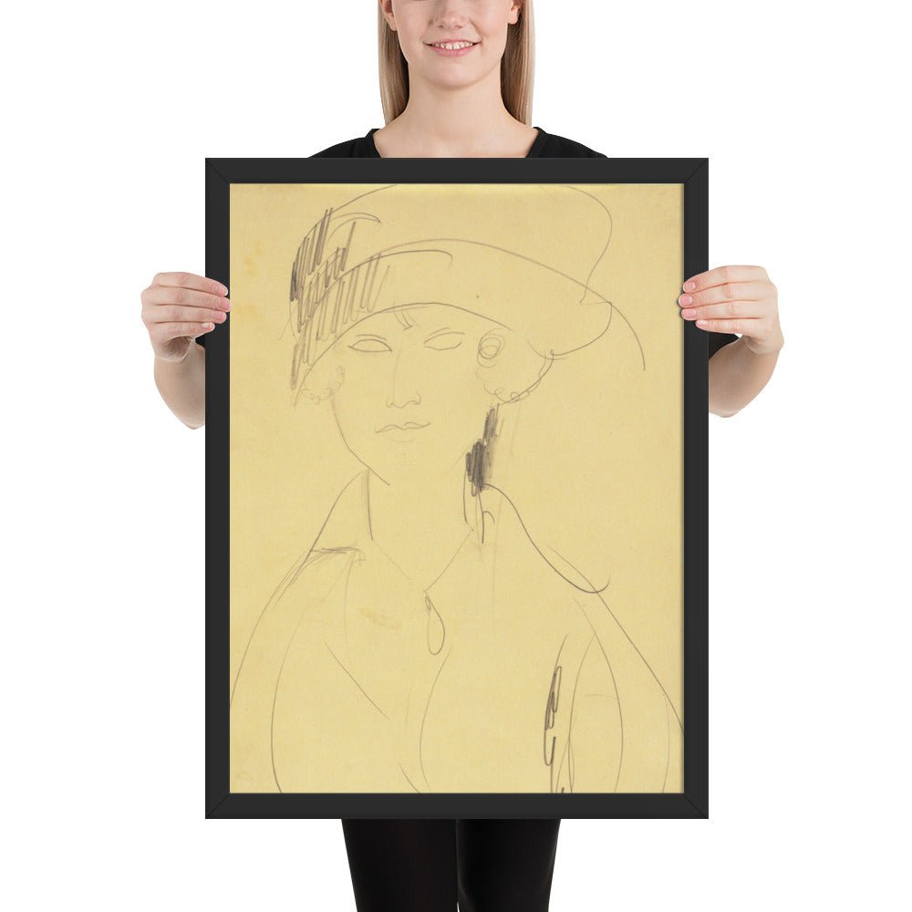 Portrait of a Woman by Amedeo Modigliani, Framed poster