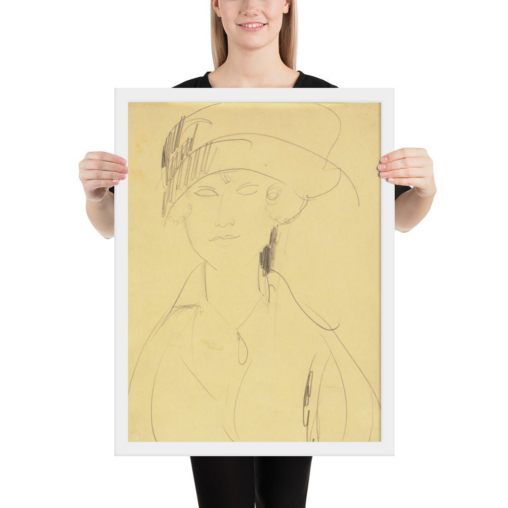 Portrait of a Woman by Amedeo Modigliani, Framed poster