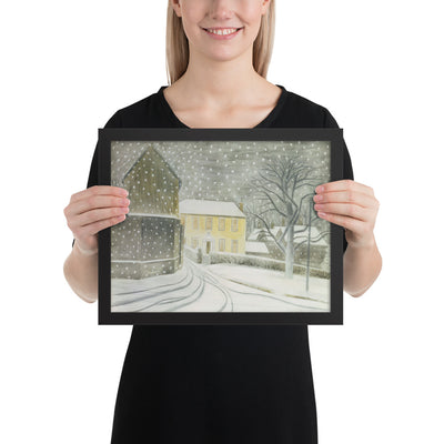 Halstead Road in the Snow by Eric Ravilious, Framed poster