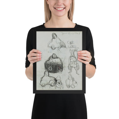 Study for The Car Crash Car Costume for Girl by Jim Dine, Framed poster