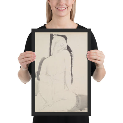 Seated Nude by Amedeo Modigliani, Framed poster