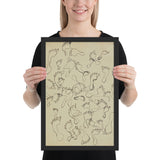 Footprints in the Sand, page from the sketchbook El Golea, II by Jean Dubuffet, Framed poster