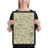 Footprints, page from the sketchbook El Golea, II by Jean Dubuffet, Framed poster