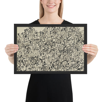 Tumultuous Landscape by Jean Dubuffet, Framed poster