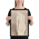 Nude Woman Seen from Behind by Odilon Redon, Framed poster