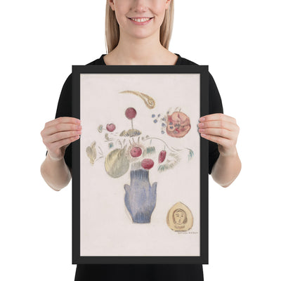 The Blue Vase by Odilon Redon, Framed poster