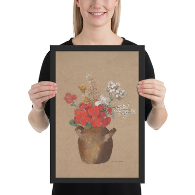 Vase of Flowers by Odilon Redon, Framed posterster