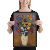 Vase of Flowers by Odilon Redon, Framed poster