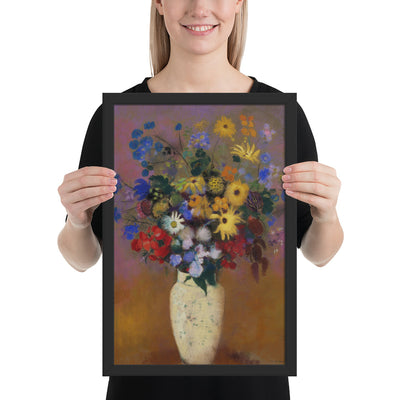 Vase of Flowers by Odilon Redon, Framed poster