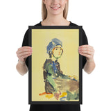 Seated Girl by Oskar Kokoschka, Framed poster