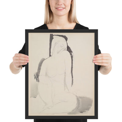 Seated Nude by Amedeo Modigliani, Framed poster