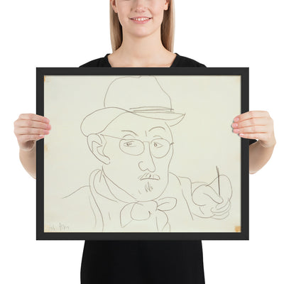 Self-Portrait v2 by Henri Matisse, Framed poster