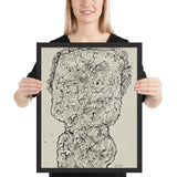 Evolving Portraits by Jean Dubuffet, Framed poster