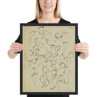 Footprints in the Sand, page from the sketchbook El Golea, II by Jean Dubuffet, Framed poster