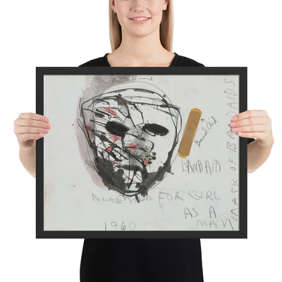 Study for The Car Crash Band Aid, Possible Mask for Girl as a Man by Jim Dine, Framed poster